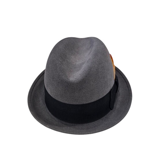 Henry The Hatter Detroit Mens Size 6 7/8 Gray Genuine Fur Felt Derby Fedora Hat - Picture 12 of 14